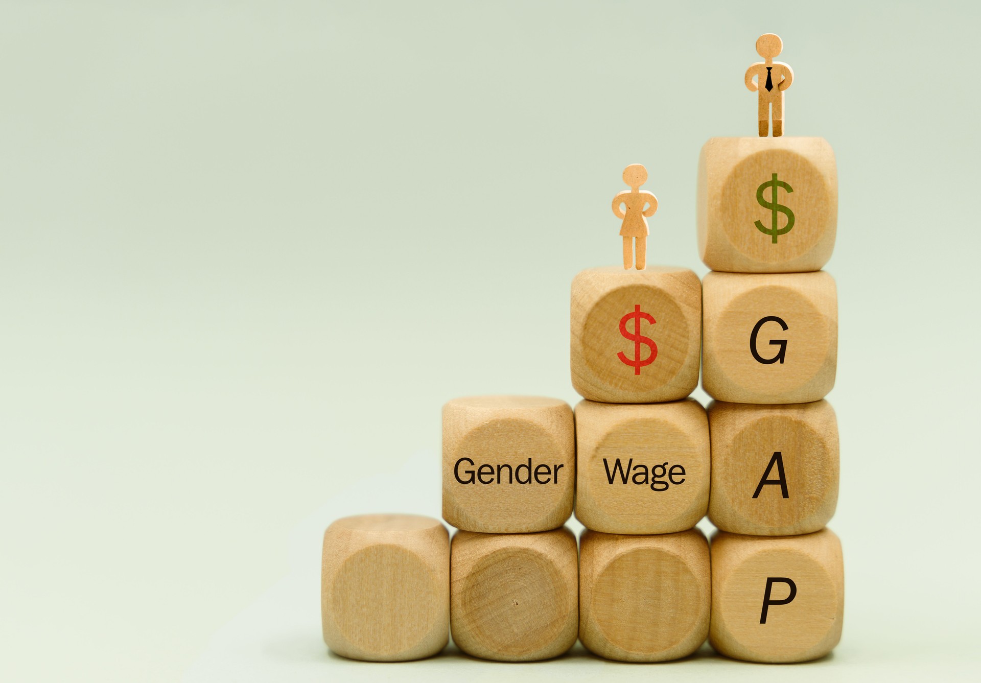 Wage disparity between men and women concept